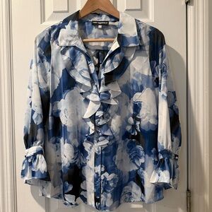 Karl Lagerfeld blue floral Pattern Shirt
